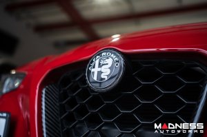 Alfa Romeo Emblems & Badges Kit - Black - "Alfa Romeo" + "Sportiva" Emblems + 2 AR Badges